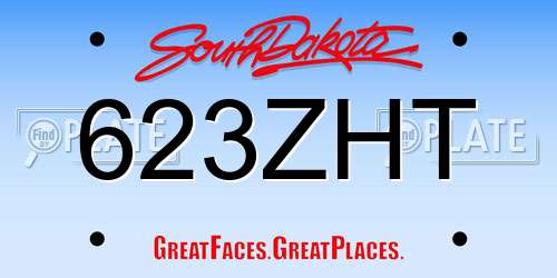 623ZHT South Dakota License Plate