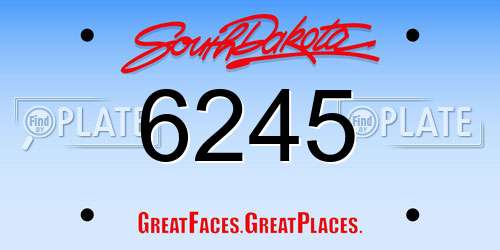 6245 South Dakota License Plate
