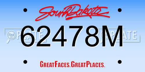 62478M South Dakota License Plate