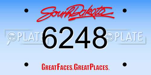 6248 South Dakota License Plate