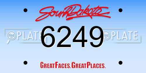 6249 South Dakota License Plate
