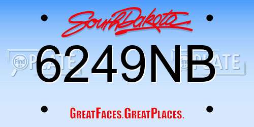 6249NB South Dakota License Plate