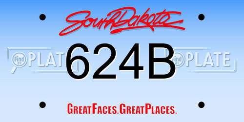 624B South Dakota License Plate