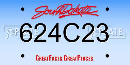 624C23 South Dakota License Plate
