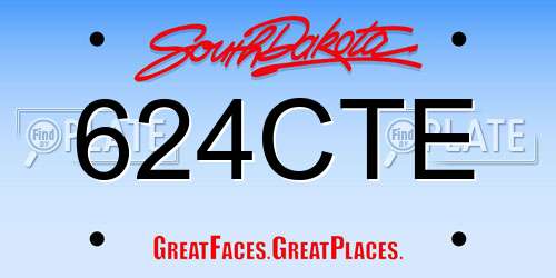 624CTE South Dakota License Plate