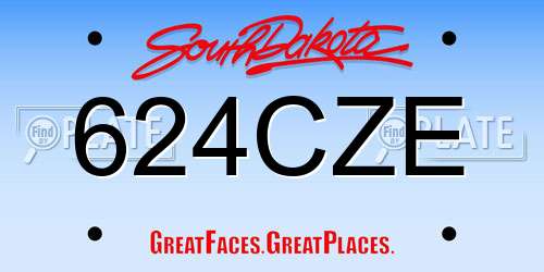 624CZE South Dakota License Plate