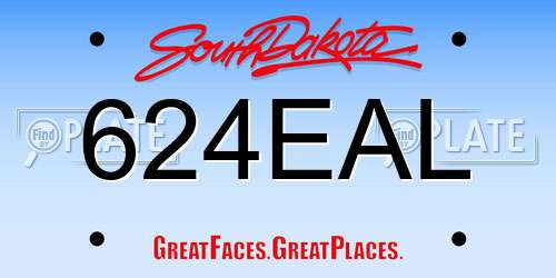 624EAL South Dakota License Plate
