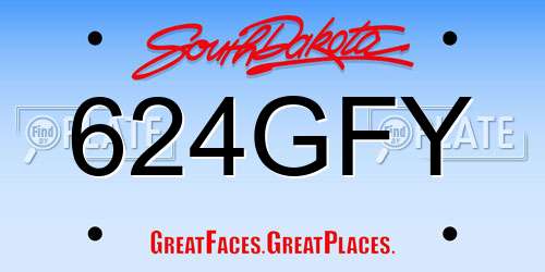 624GFY South Dakota License Plate