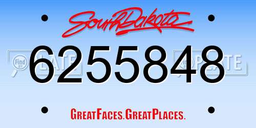 6255848 South Dakota License Plate
