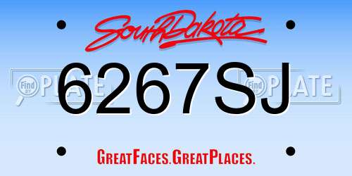 6267SJ South Dakota License Plate