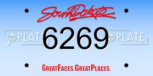 6269 South Dakota License Plate