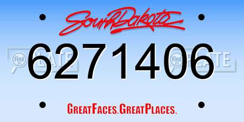 6271406 South Dakota License Plate
