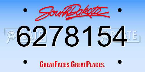 6278154 South Dakota License Plate