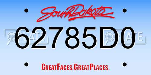 62785D0 South Dakota License Plate