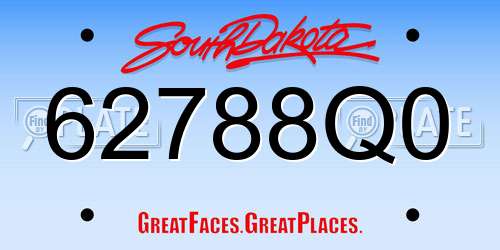 62788Q0 South Dakota License Plate