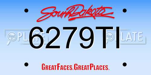 6279TI South Dakota License Plate