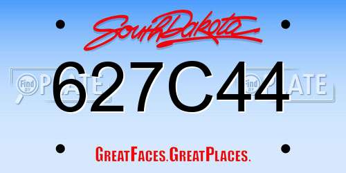 627C44 South Dakota License Plate