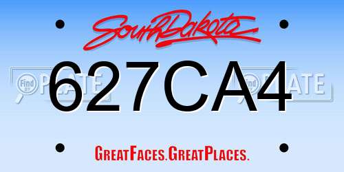 627CA4 South Dakota License Plate