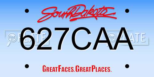 627CAA South Dakota License Plate