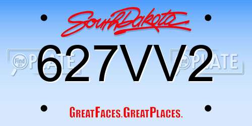 627VV2 South Dakota License Plate