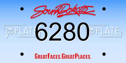 6280 South Dakota License Plate