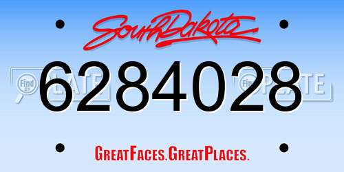 6284028 South Dakota License Plate
