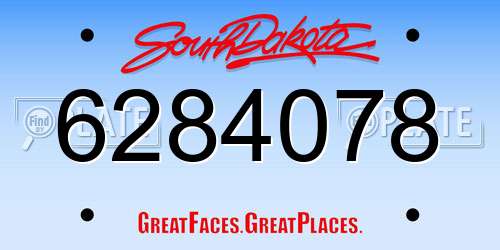 6284078 South Dakota License Plate