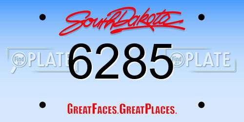 6285 South Dakota License Plate