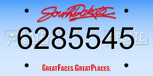 6285545 South Dakota License Plate