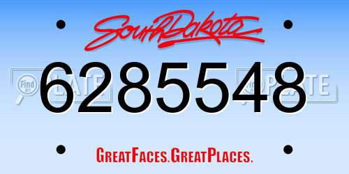 6285548 South Dakota License Plate