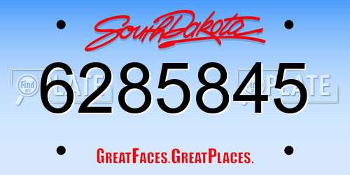 6285845 South Dakota License Plate
