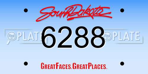 6288 South Dakota License Plate