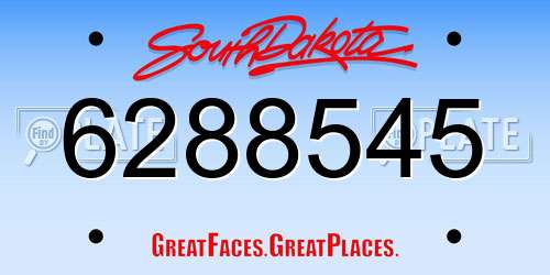 6288545 South Dakota License Plate