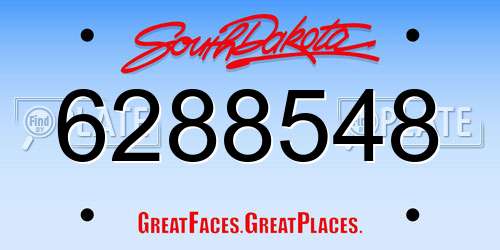 6288548 South Dakota License Plate