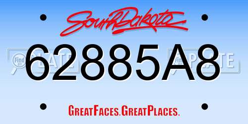 62885A8 South Dakota License Plate