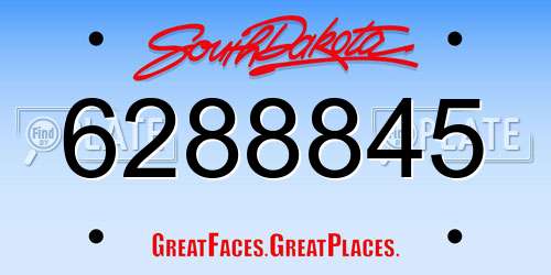 6288845 South Dakota License Plate