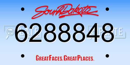6288848 South Dakota License Plate