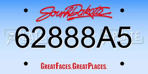 62888A5 South Dakota License Plate