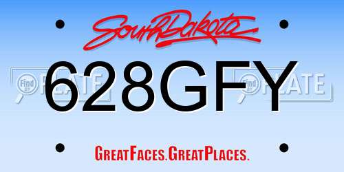 628GFY South Dakota License Plate