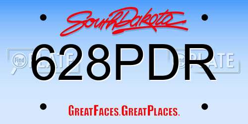 628PDR South Dakota License Plate