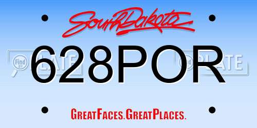 628POR South Dakota License Plate