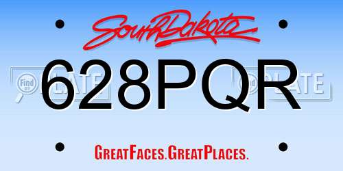 628PQR South Dakota License Plate