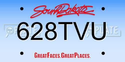 628TVU South Dakota License Plate