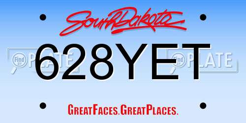 628YET South Dakota License Plate