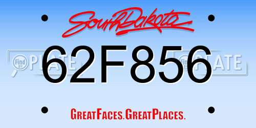 62F856 South Dakota License Plate
