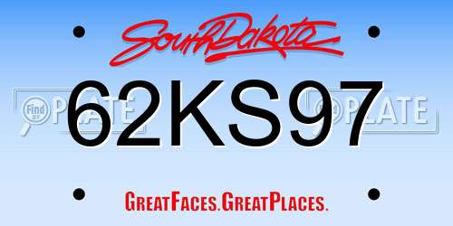 62KS97 South Dakota License Plate