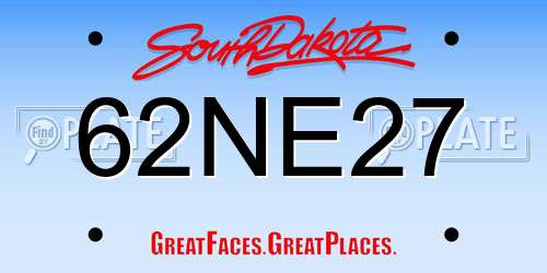 62NE27 South Dakota License Plate