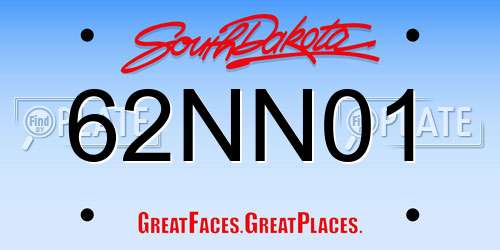 62NN01 South Dakota License Plate