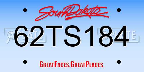 62TS184 South Dakota License Plate