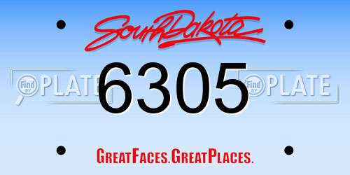 6305 South Dakota License Plate